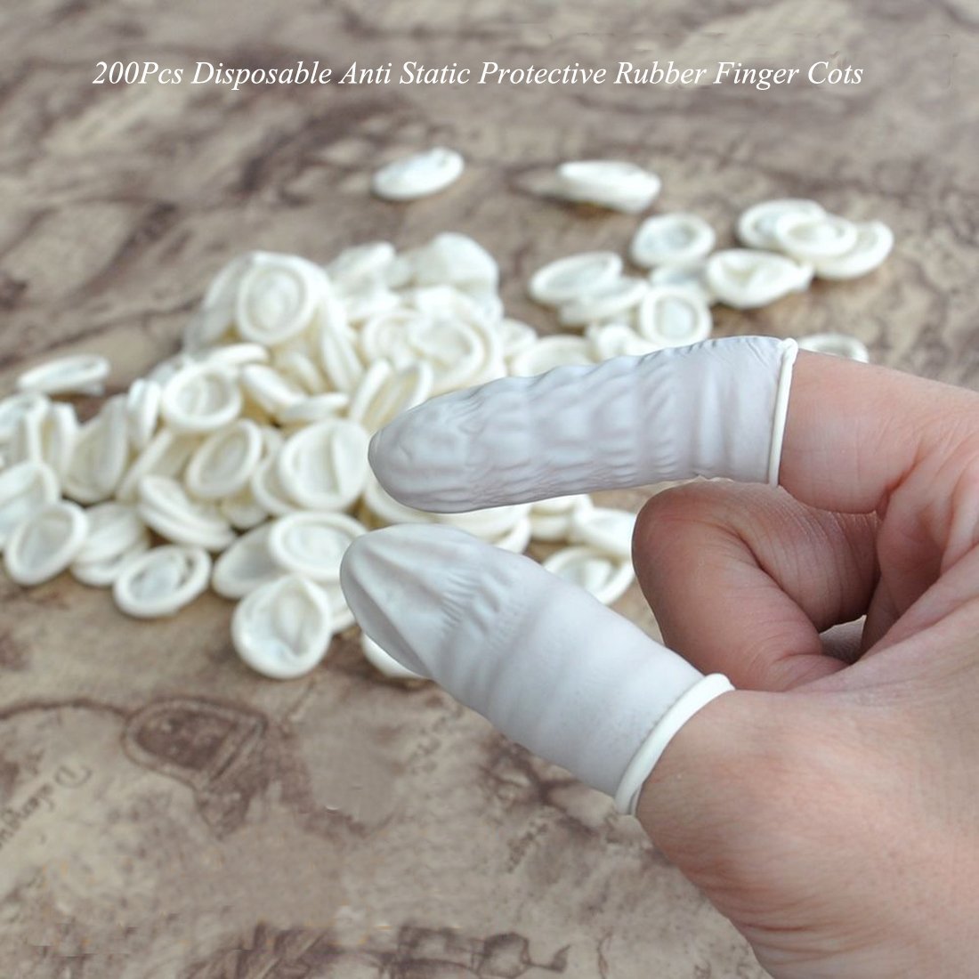 Disposable Latex Finger Cots Rubber,140g(Approx.205PCS) Fingertips