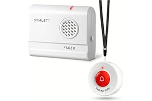 SYNLETT Call Button for Elderly and Caregiver Pager Portable SOS Alert System Alarm for Nurse Call Seniors Patients Emergency Home