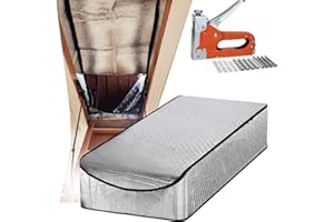 MRPAPA Attic Stairs Insulation Cover for Pull Down Stair 54'' x 25'' x 11' Attic Door Insulation Cover, Thickened Fireproof Attic Tent Ladder Insulation Cover Kit with Installation Tool (Included Staple Gun)
