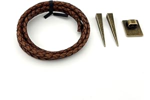 Bolo Tie Making Kit - Makes 1 Quality Western Bolo Tie - Includes 4mm Braided Leather Cord, Slides, & Tips. Great Gift for Hi