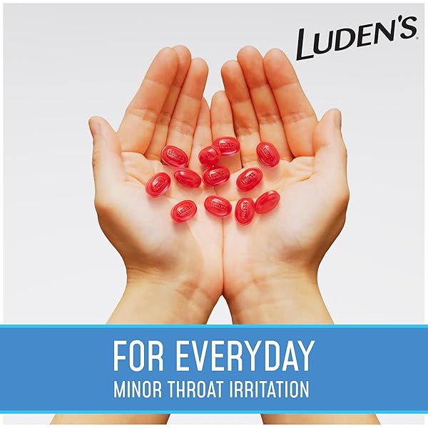 LUDEN’S SORE THROAT RELIEF LOZENGES FOR MINOR EVERYDAY IRRITATION & DRY MOUTH, SUGAR FREE WILD CHERRY FLAVORED DROPS, 130 COUNT