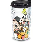 Tervis Disney Mickey Group Made in USA Double Walled Insulated Tumbler Travel Cup Keeps Drinks Cold & Hot, 10oz Wavy, Classic