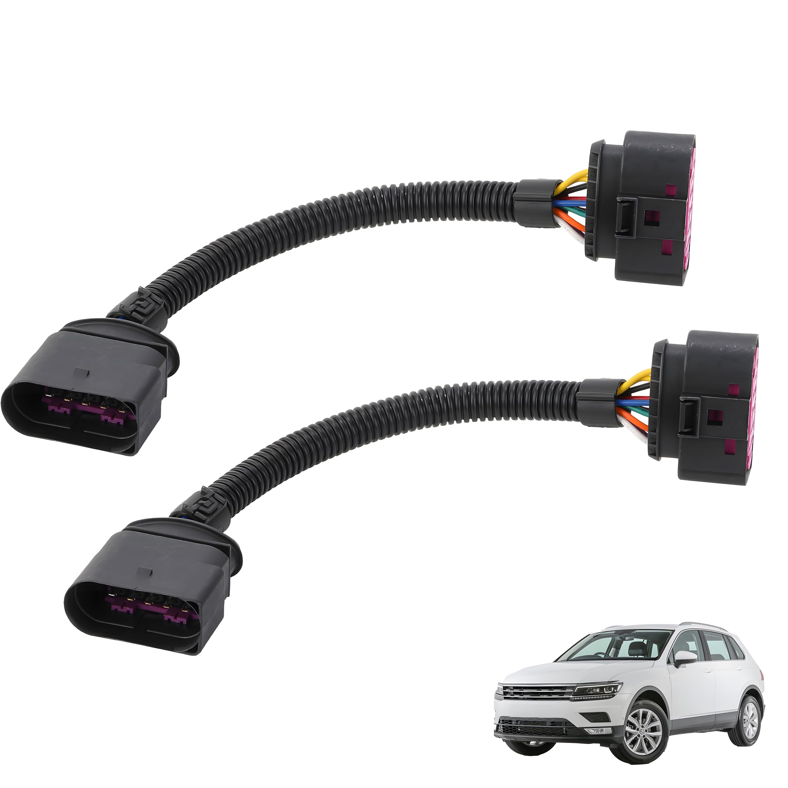 Photo 1 of Xenon HID Headlight 10 to 14 Pin Wiring Harness Connector Plug Adapter Fit for VW Tiguan 2009-2010 & for VW Passa 2004-2012 Headlight Connector Adapter Replaces# 1J0973737, 1J0 973 737