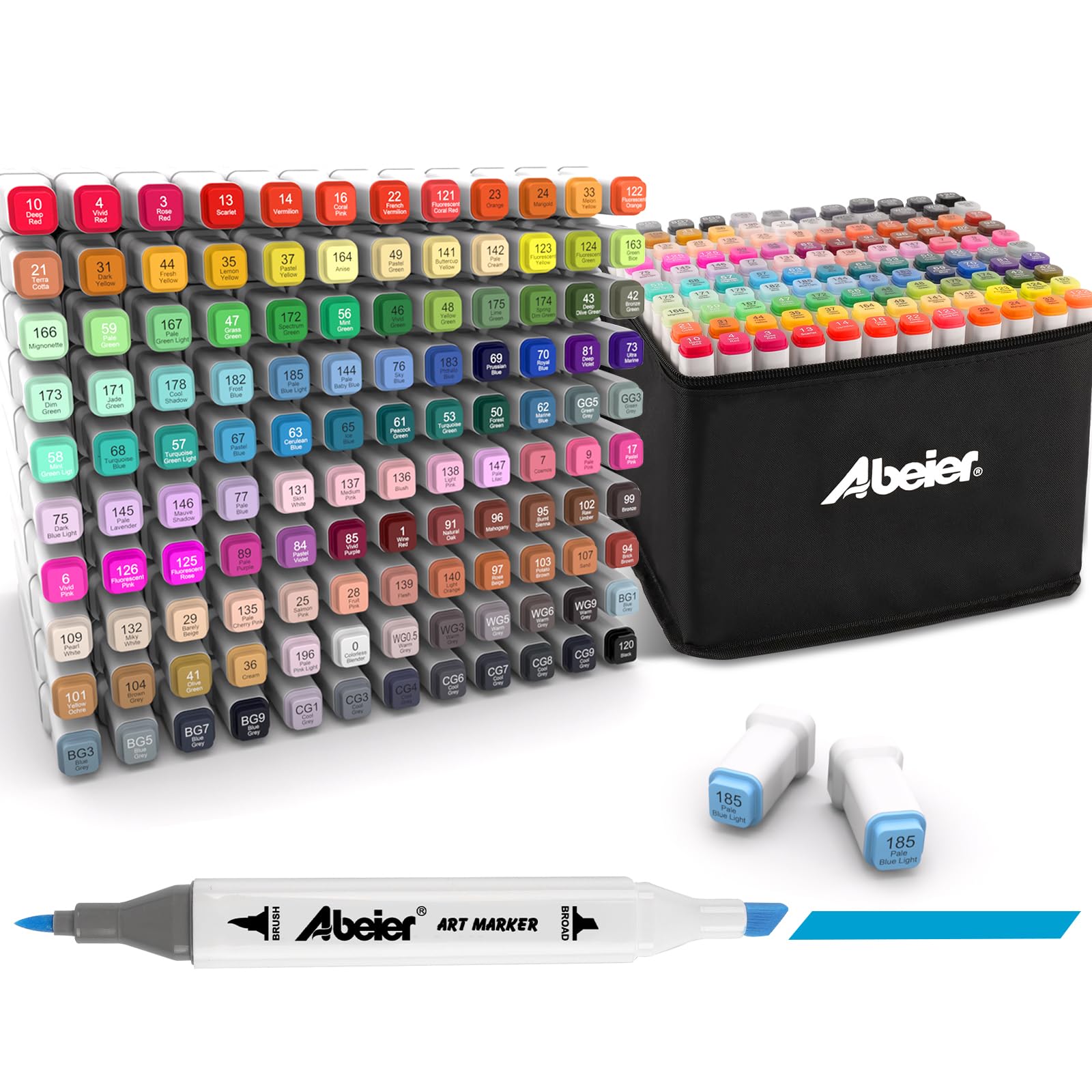 Photo 1 of 120 Colors Alcohol Markers Set with Dual Tip, Alcohol-Based Art Markers for Kids Adults Students, Vibrant Blendable Colors, Premium Portable Case, Ideal Gift for Artists & Beginners