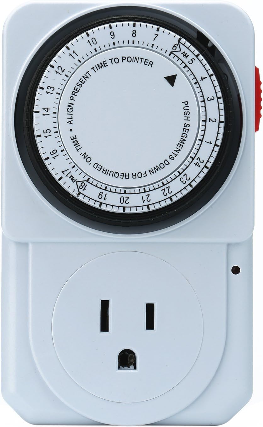 24 Hour Plug-in Mechanical Timer Grounded Switch 7-day Programmable Smart Wall 3-Prong Timing Socket