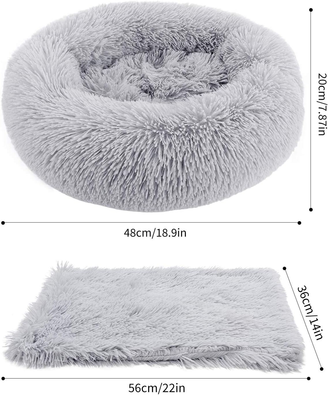 Dorakitten Cat Bed, Cat Bed for Indoor Cats Bed with Blanket Cat Bed Round Kitten Cushion Bed, Faux Fur Cat Beds for Small Cat and Small Dog, Plush Soft Cat Sleeping Bed: Kitchen & Dining