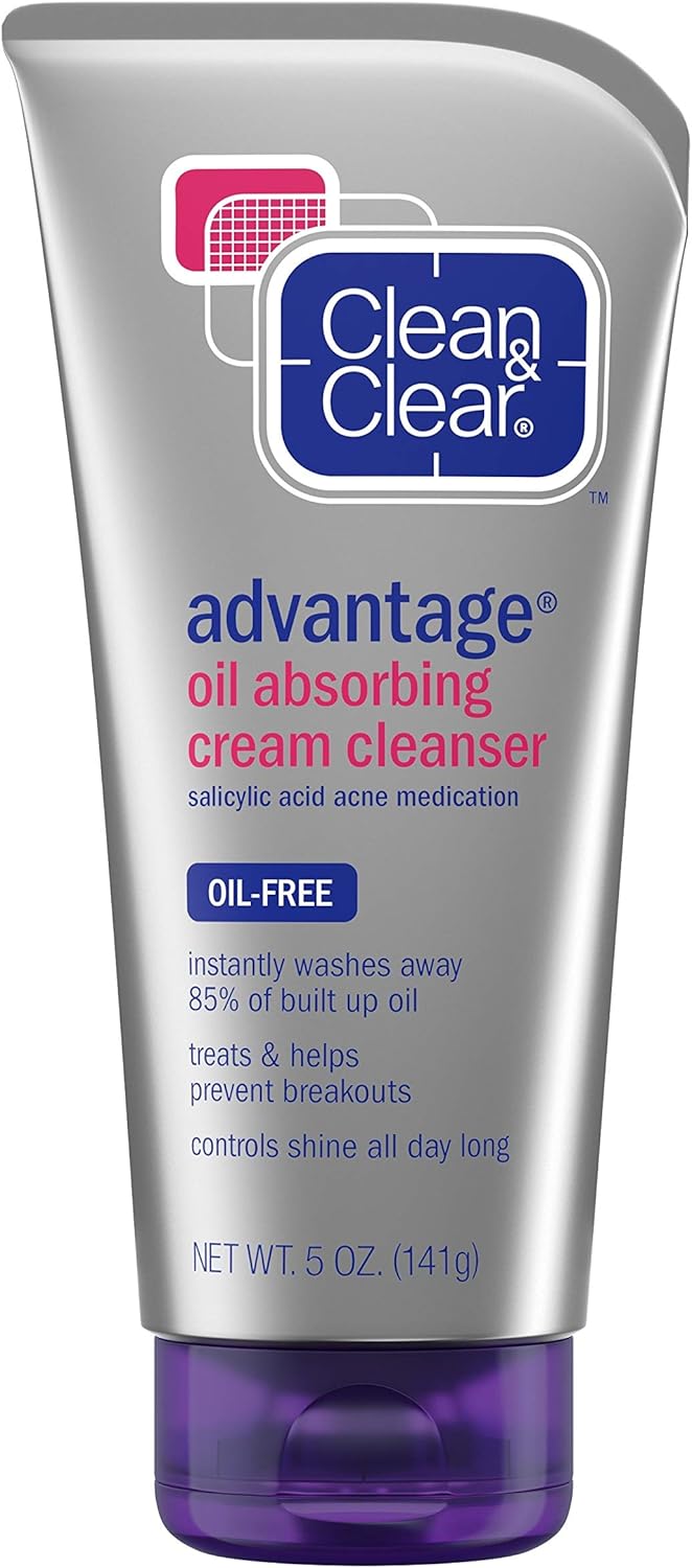 clean & clear oil absorbing cream facial cleanser