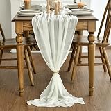 Artoid Mode Boho Ivory Gauze Table Runner 300 cm Polyester Kitchen Decor view 2