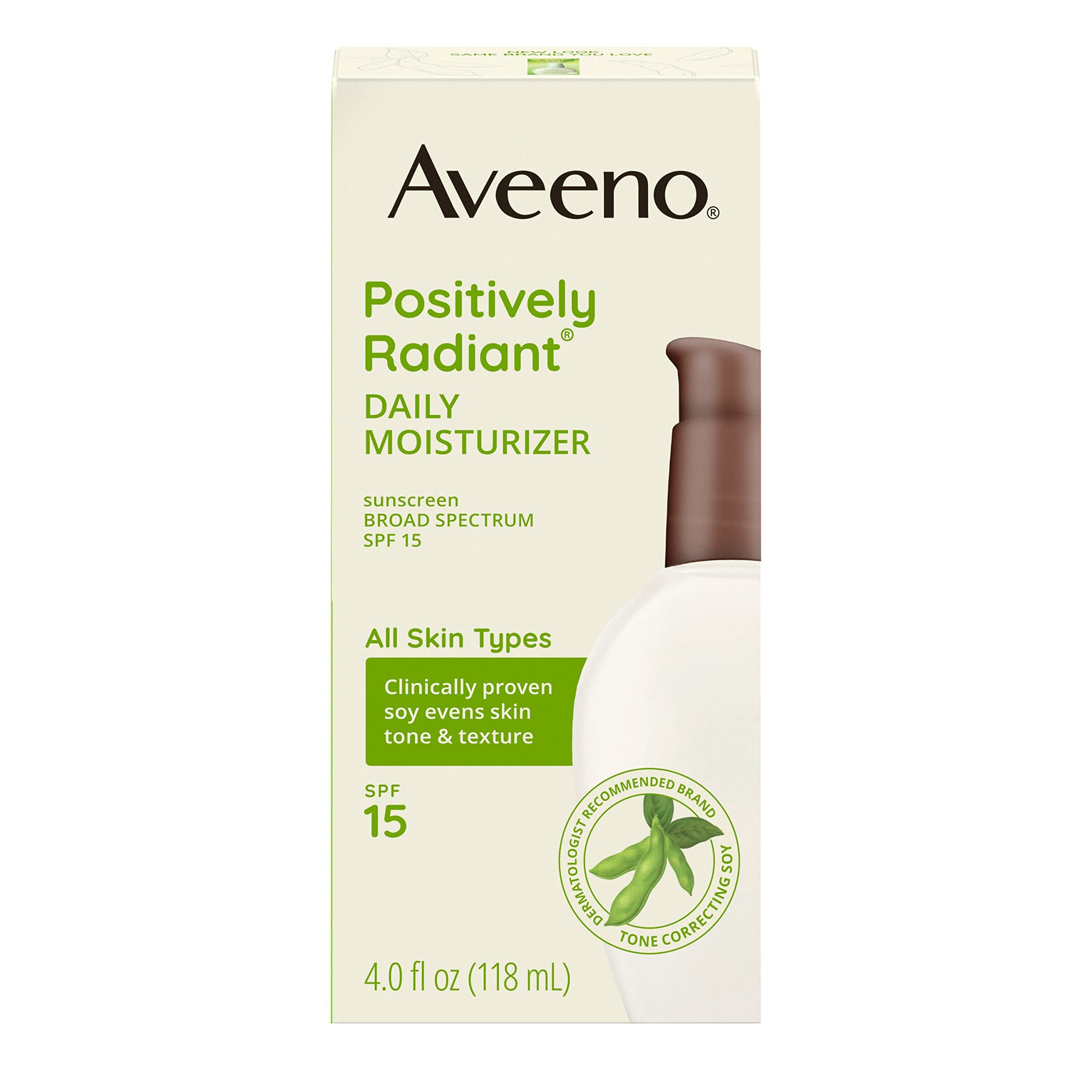 Aveeno, Facial Moisturizers Positively Radiant Daily Moisturizer, Spf 15, 4 Fl Oz