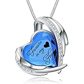 Heart Crystal Cremation Urn Necklace for Ashes, Stainless Steel Cremation Jewelry for Ashes Memorial Pendant Ashes Urn Necklace with Engraving and Filling Kit
