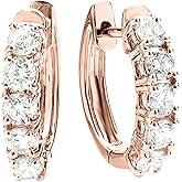 Houston Diamond District 1 to 6 Carat Classic LAB GROWN Diamond Huggie Hoop Earrings for Women Ultra Premium Collection (D-E Color, VS1-VS2 Clarity)