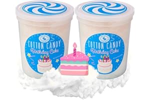 CHOCOLATE STORYBOOK Gourmet Flavored Cotton Candy – Unique Idea for Holidays, Birthdays, Gag Gifts, Party Favors (Birthday Cake, 1.75 oz Each, 2-Pack)