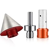 Lothee 3 Pcs Diamond Beveling Chamfer Bits with