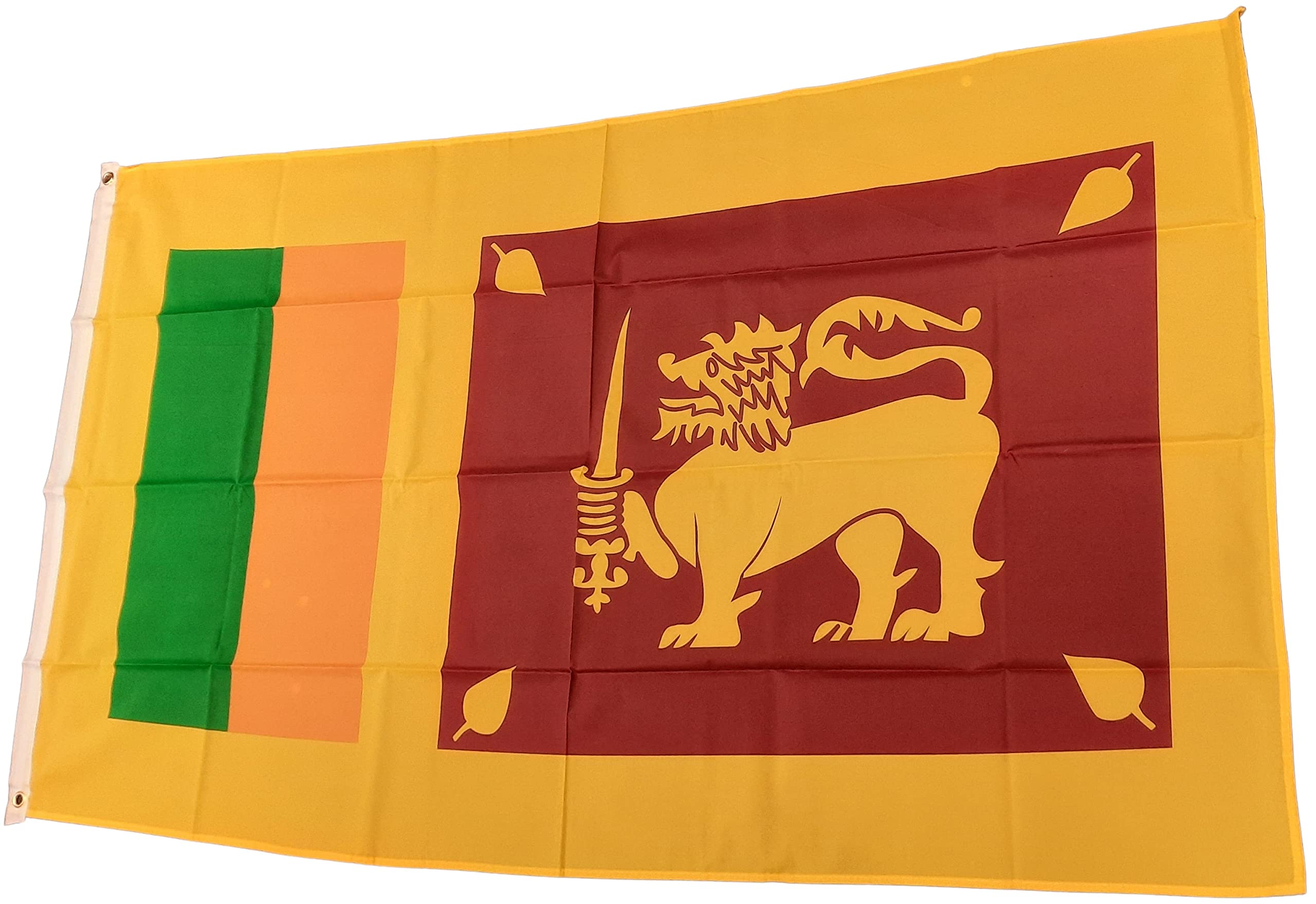 NWFlags Sri Lanka Flag 5ft x 3ft 75d Premium Polyester Suitable For Flagpoles | Strong Polyester 5x3 foot material Sri Lankan flag with Eyelets