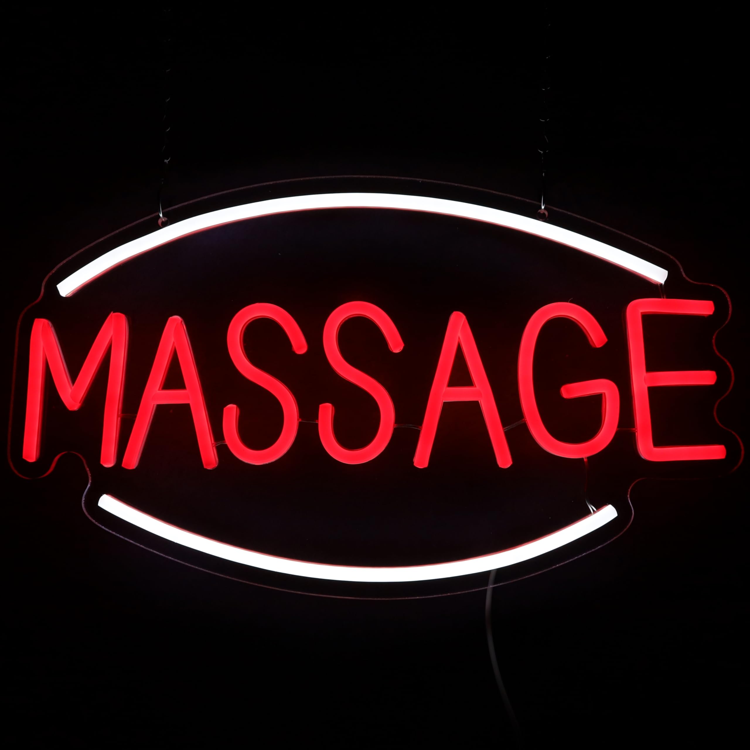 Photo 1 of Massage Neon Sign Massage LED Light Dimmable Wall Decor Massage Shop Salon Store Man Cave Massage Decoration 17.2 * 11.2 Inch
