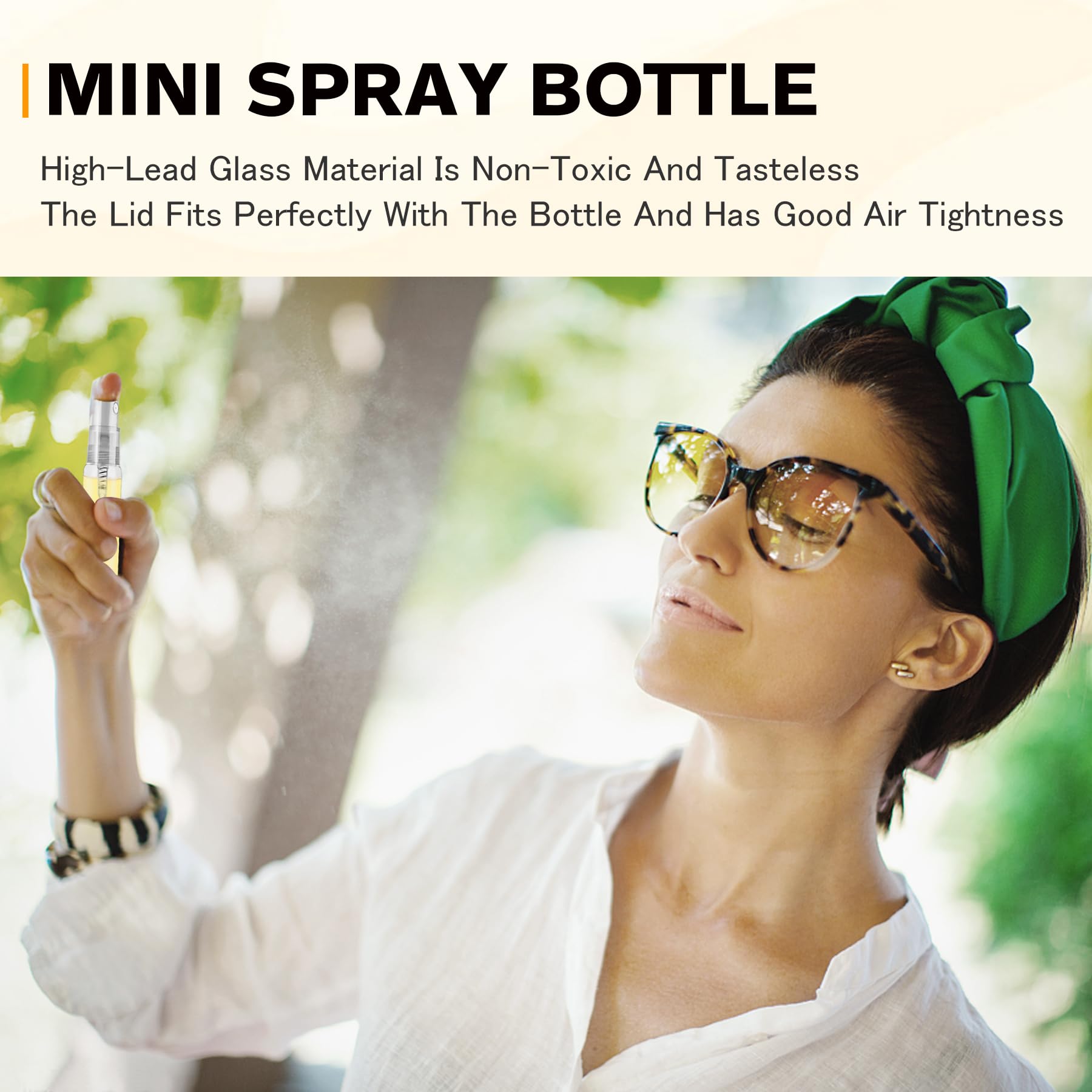 Mini Spray Bottle 5ml, Refillable Glass Spray Bottle, Glass Bottle Atomizer, Perfume Mouthwash Atomizer for Cleaning Refillable Container for Travel, Essential Oils, Perfume 60 Pcs, 5ml