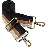 ZOOEASS Bronze Buckles Purse Strap, 2" Wide Crossbody Handbag Strap Adjustable Replacement Shoulder Strap Vintage Embroidery