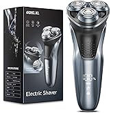 GDKLXL Rechargeable Electric Razor for Men: IPX7 Waterproof Shaver - 4D Flex Precision Blades with Pop-Up Trimmer - 1.5H Fast Charge - Gentle on Sensitive Skin, Travel-Friendly,Valentine's Day Gifts