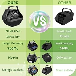 Theefun Bubble Machine: Remote Control 750ML Metal