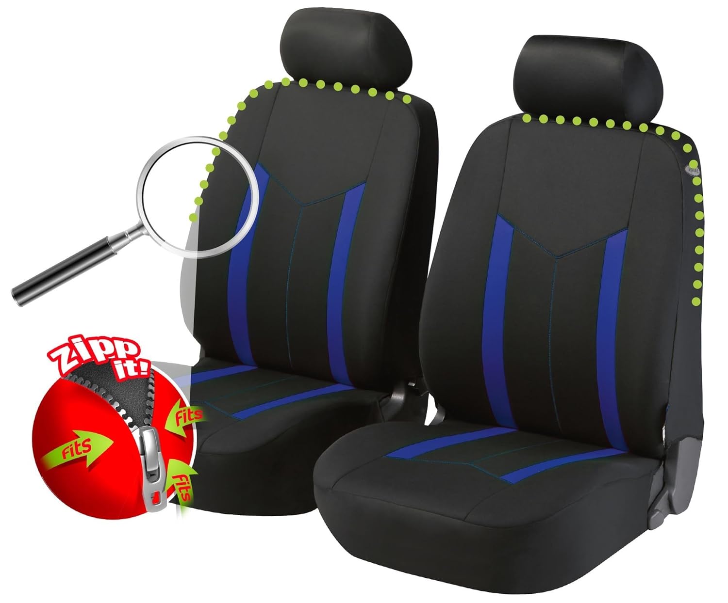 Walser 11796 Zipp It Basic Hastings Front Car Seat Covers Seat Cover