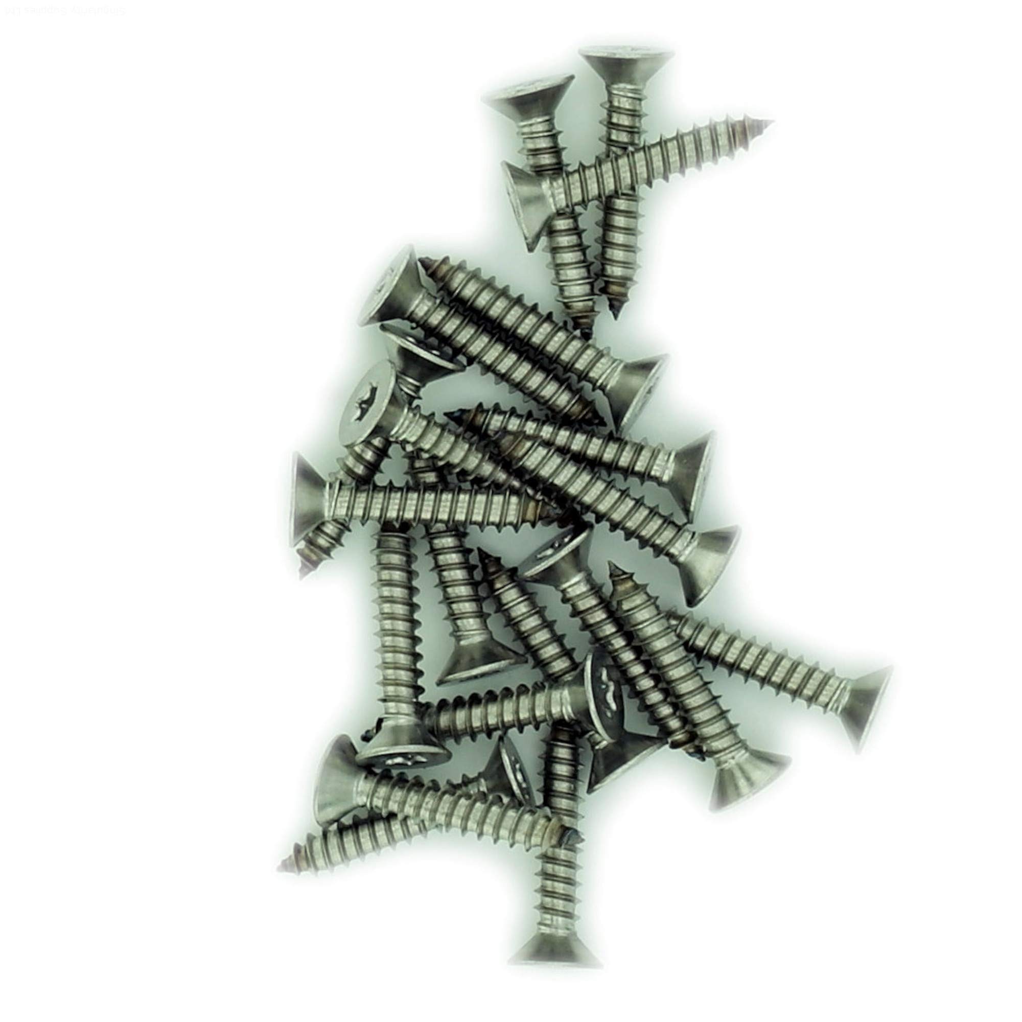 No.12 x 2.75 (5.5mm x 70mm) TX Countersunk Self-Tapping Screw - Stainless Steel (A2) (Pack of 20) — image 1