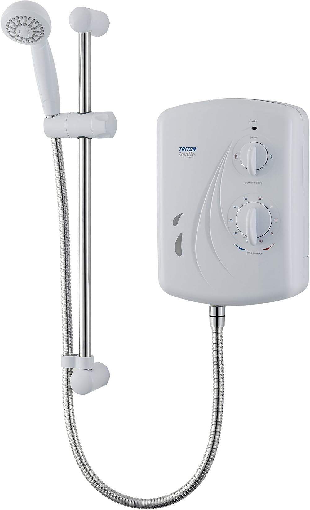 Triton Showers Seville 9.5kW Electric Shower White Instant Hot Water Replacement