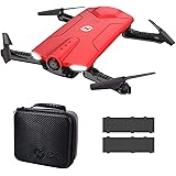 Holy Stone ドローン 収納ケース付き 二つバッテリー付き 高度維持 720Pカメラ付き iPhone&Android生中継 ヘッドレスモード搭載 国内認証済み 2.4GHz 4CH 6軸ジャイロ モード1/２自由転換 HS160R レッド