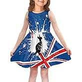 Frymappies Girls Cute Summer Dresses 2-14Y Kids Mini Party Sun Dress Twirly Skater Dress Sleeveless Dress with Pockets