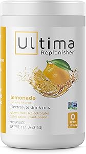 Ultima Hydrating Electrolyte Powder, Lemonade, 90 Servings, no Sugar, 0 Carbs or Calories, Keto, Gluten-Free, Paleo, Non-GMO, Vegan, with Magnesium, Potassium, Calcium, 11.1 Ounce (Pack of 1)