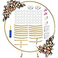 Round Backdrop Stand 6.6ft, Stable Gold Circle Balloon Arch Stand Metal Arch Backdrop Stand for Wedding Birthday Party Baby Shower Decoration(6.6FT)