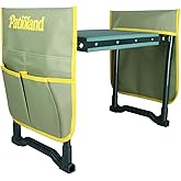 Patioland Garden Kneeler and Seat with 2 Tool Bags, 10.2" Widen Heavy Duty Thicken Soft Kneeling Pad, 2-in-1 Folding Garden Stool, Outdoor Yard Work Seat, Ideal Gardening Gifts for Mom, Women, Grandma