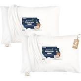KeaBabies Toddler Pillowcase, 2pk 13x18 Organic Cotton Cover, Soft White | Soft Breathable Toddler Pillowcase for Kids, Boys Girls, Standard Size, Durable Miniature Sleepy Pillow Cute Color, No Pillow