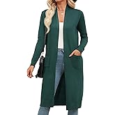 Zeagoo Women's Long Cardigan Sweaters Lightweight Sweater Long Sleeve Open Front Casual Knit Duster Cardigans with Pocket
