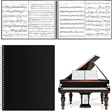 Irich A4 Sheet Music Folder 60 Pages 15 Sleeves Writable Choir Folder Black