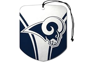 FANMATS 61587 NFL Los Angeles Rams Hanging Car Air Freshener, 2 Pack, Black Ice Scent, Odor Eliminator, Shield Design with Team Logo