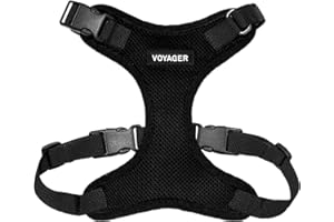 Voyager Step-in Pet Harness - All Weather Mesh, Adjustable Step in Harness for Cats and Dogs by Best Pet Supplies - Black, S
