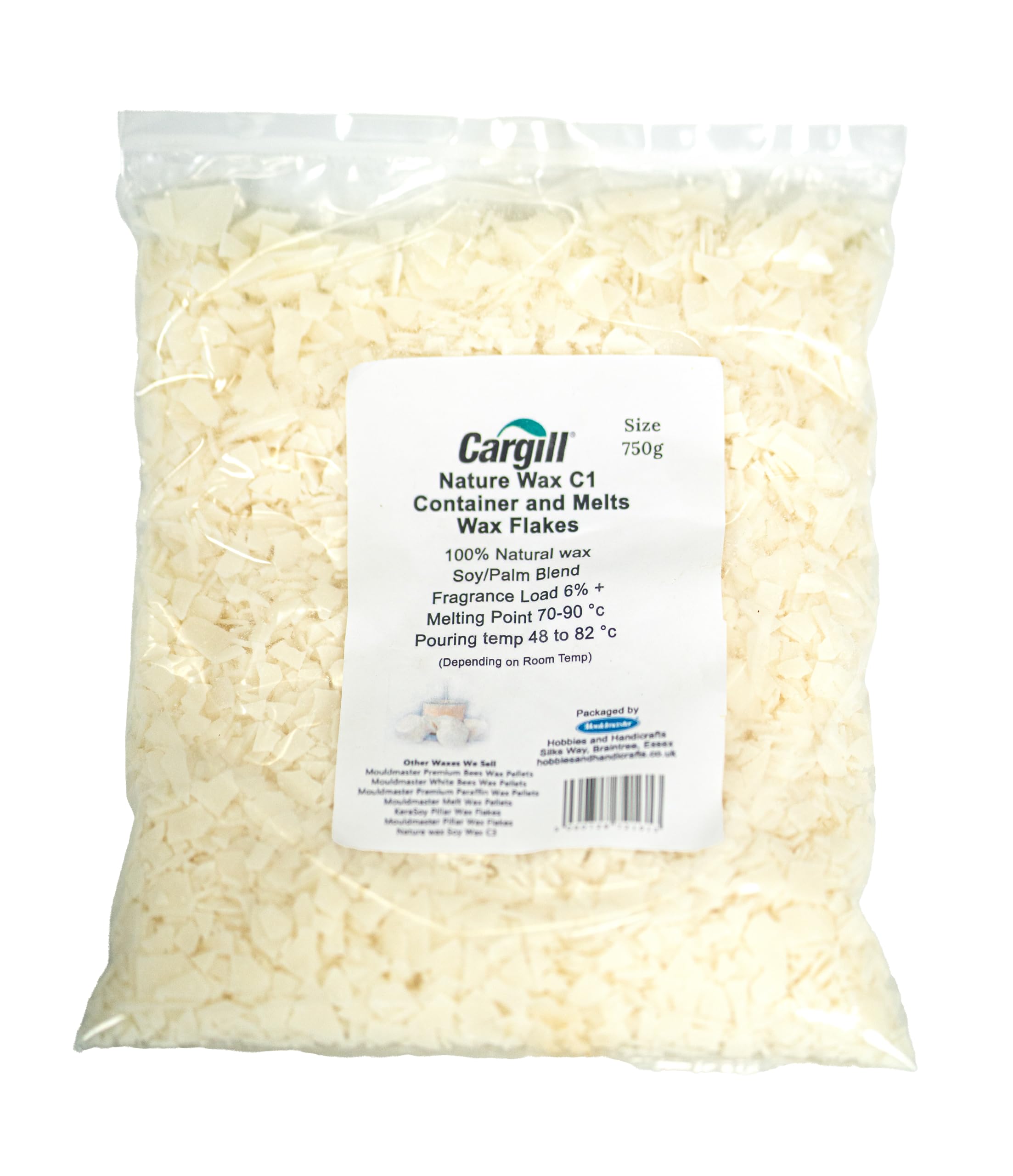 Mouldmaster 750g Nature C1 Container and Melts Soy Wax Flakes, C102 — image 1