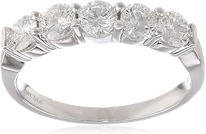 Amazon.com: Women's 14k White Gold Diamond Anniversary Ring (1.00 cttw