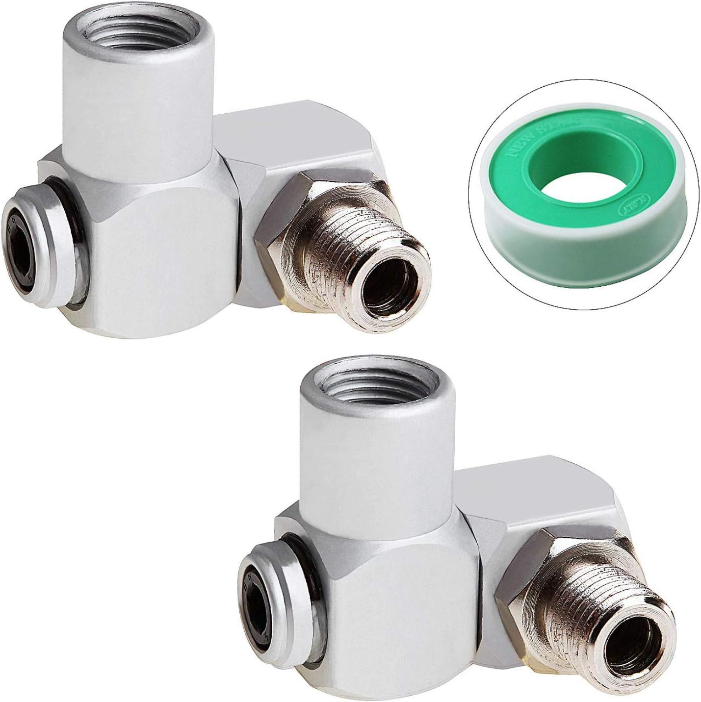 360 Degree Swivel Air Hose Connector, 1/4" NPT Industrial Swivel Air