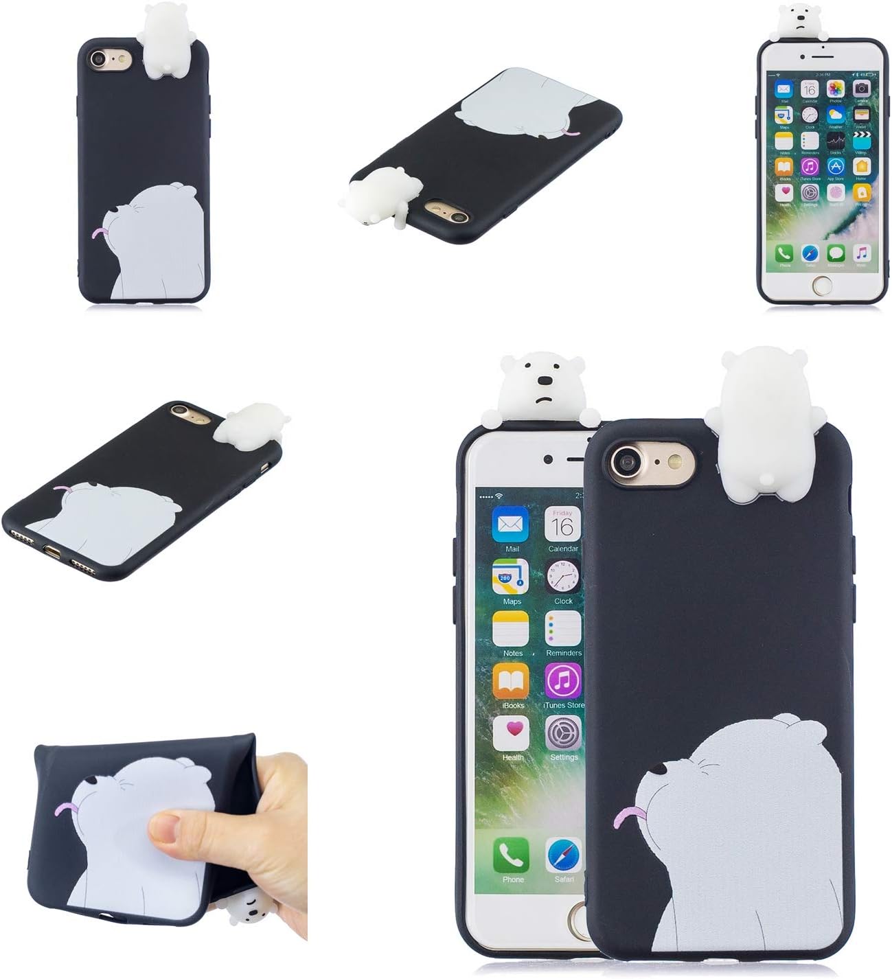 携帯ケースiphone Se 4 7 Iphone 7 Iphone 8 シリコン Tpu 薄型 かわいい 3d 漫画 動物 キラキラ ラインストーン 小熊 ケース ソフトフレーム カバー ユニーク 人気 ゴージャス 耐汚れ 滑り防止 反塵 耐衝撃 弾性 軽量 衝撃吸収 全面保護 Amazon