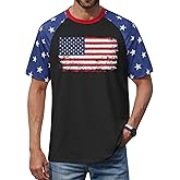 Arvilhill Mens American Flag Tee 4th of July Patriotic Graphic Ralgan Shirts (S-3XL)