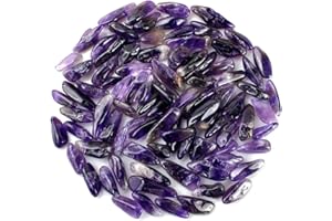 SEEKUP 1.1 Lb (500 g) Decorative Crystal Pebbles Irregular Shaped Amethyst Stones Small Tumbled Chip Gravel Crushed Gemstone Pieces Natural Purple Quartz Materials for Handicrafts/Home Decoration