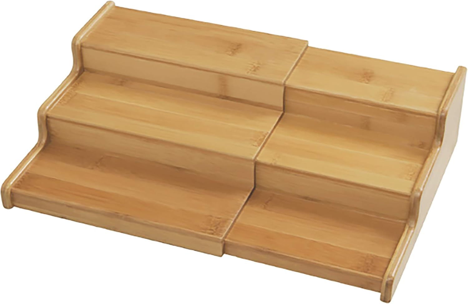 Seville Classics 3-Tier Expandable Bamboo Spice Rack Step Shelf Cabinet Organizer: Home & Kitchen