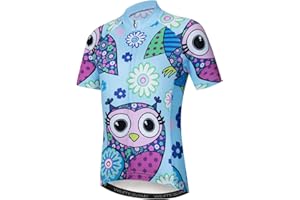 Weimostar Kids Cycling Jersey Short Sleeve Cartoon Road Mountain Bike Top