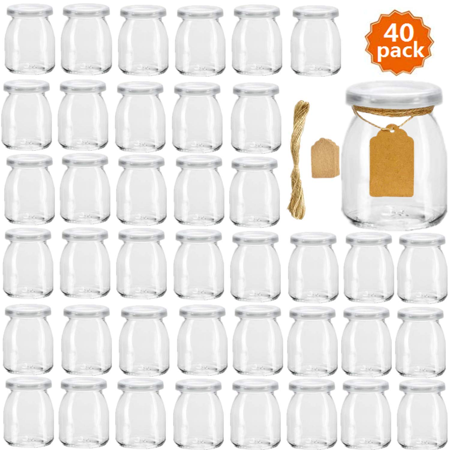 Glass yogurt jars with lids