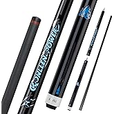 KONLLEN Heavy Hitter Carbon Fiber Jump Break Cue, 3-Piece | 13mm phenolic tip, Uni-Loc joint, 58 in, 19&ndash;20oz, built for break and jump shots