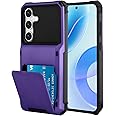 Marphe Wallet Case for Samsung Galaxy S25 Plus Case with 4 Card Credit Card Holder Slot Shockproof Cover Hybrid Heavy Duty Protection Armor Phone Case Compatible with Galaxy S25 Plus, Purple