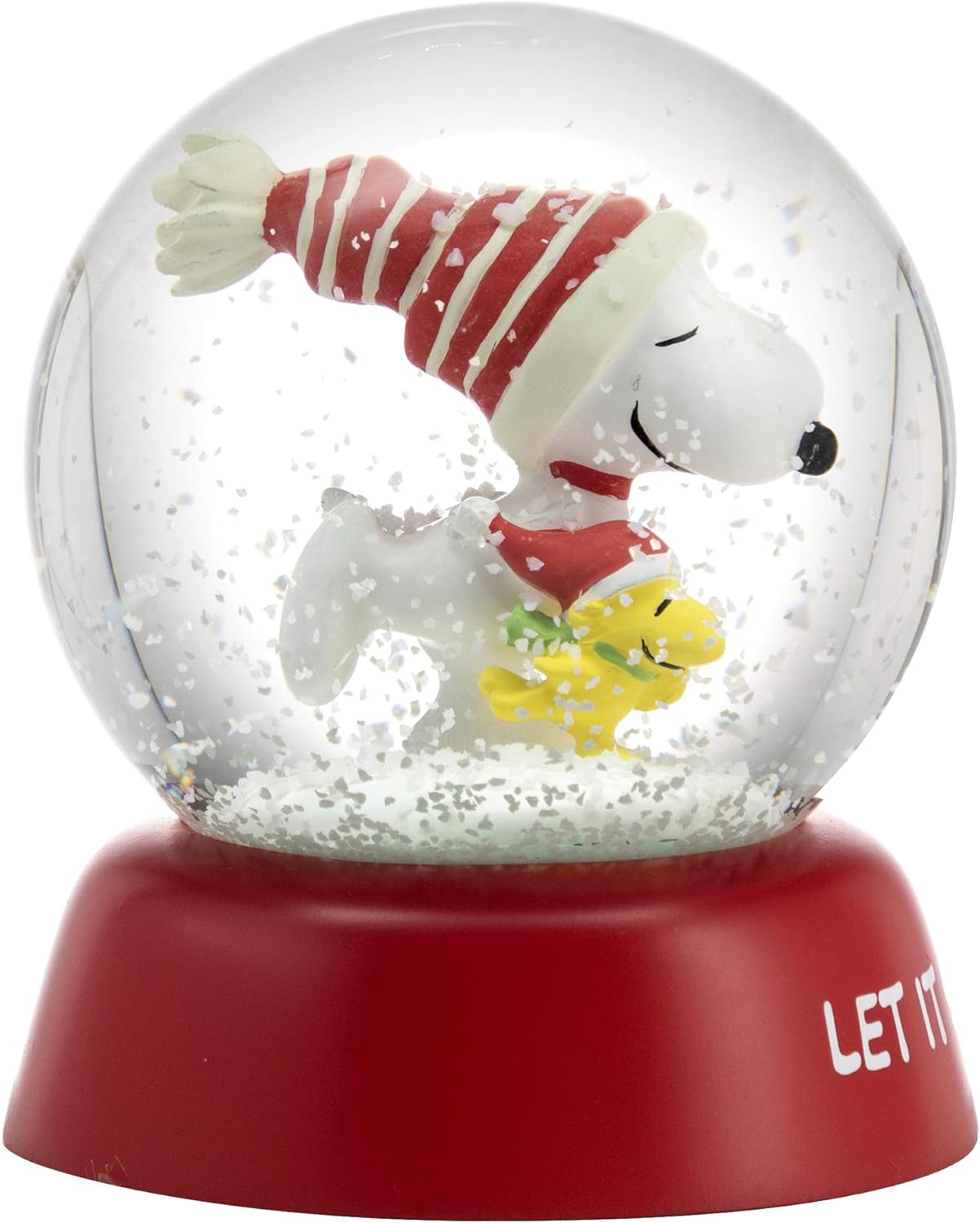 Hallmark 6MJC3050 Holiday Peanuts Snowglobe, Red, White, Green, Clear