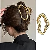 FRUZJAY Large Metal Hair Claw Clips for Women, Cloud Hair Clips Gold Cute Weather Hair Jaw Clamps Strong Hold Hair Catch Barrette Fashion Styling Accessories Non-Slip Claw Clips for Thick Thin Hair