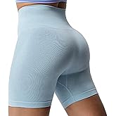 Aoxjox Booty Contour Seamless Workout Biker Shorts for Women Tummy Control High Waisted Athletic Running Yoga Short 5"